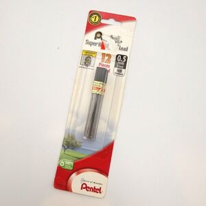 Pentel Super Hi-Polymer Lead Refill 0.5mm HB Black Drafting Office Made in Japan